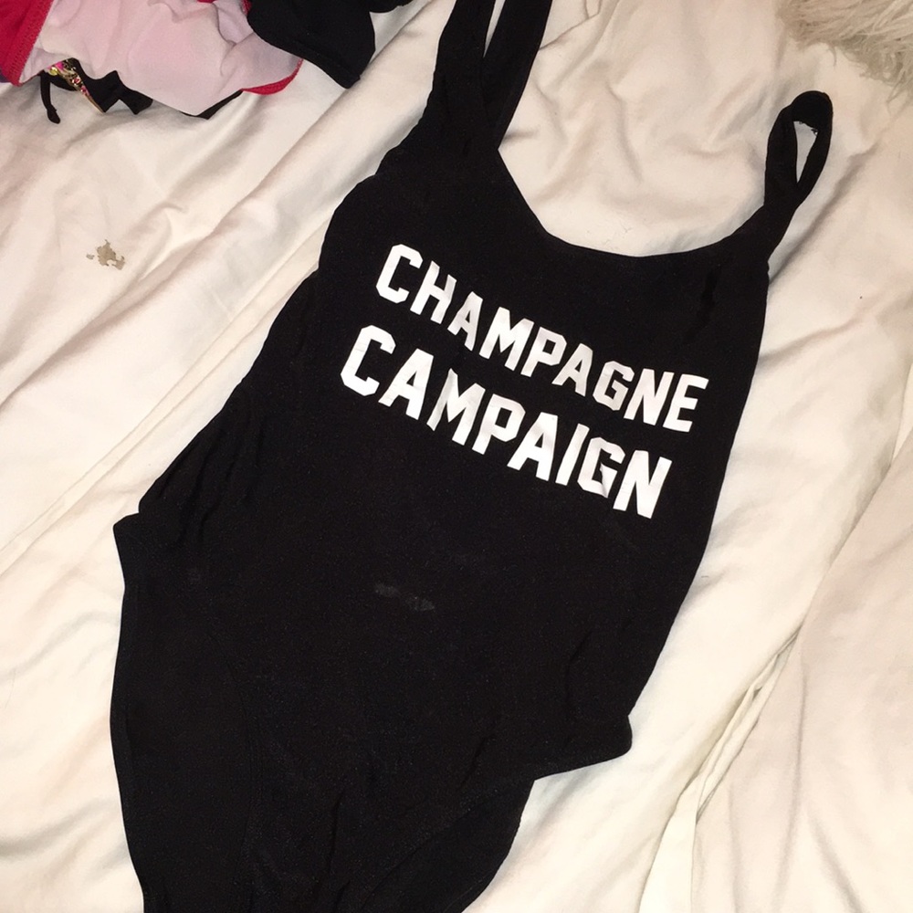 Champagne campaign one piece swimsuit